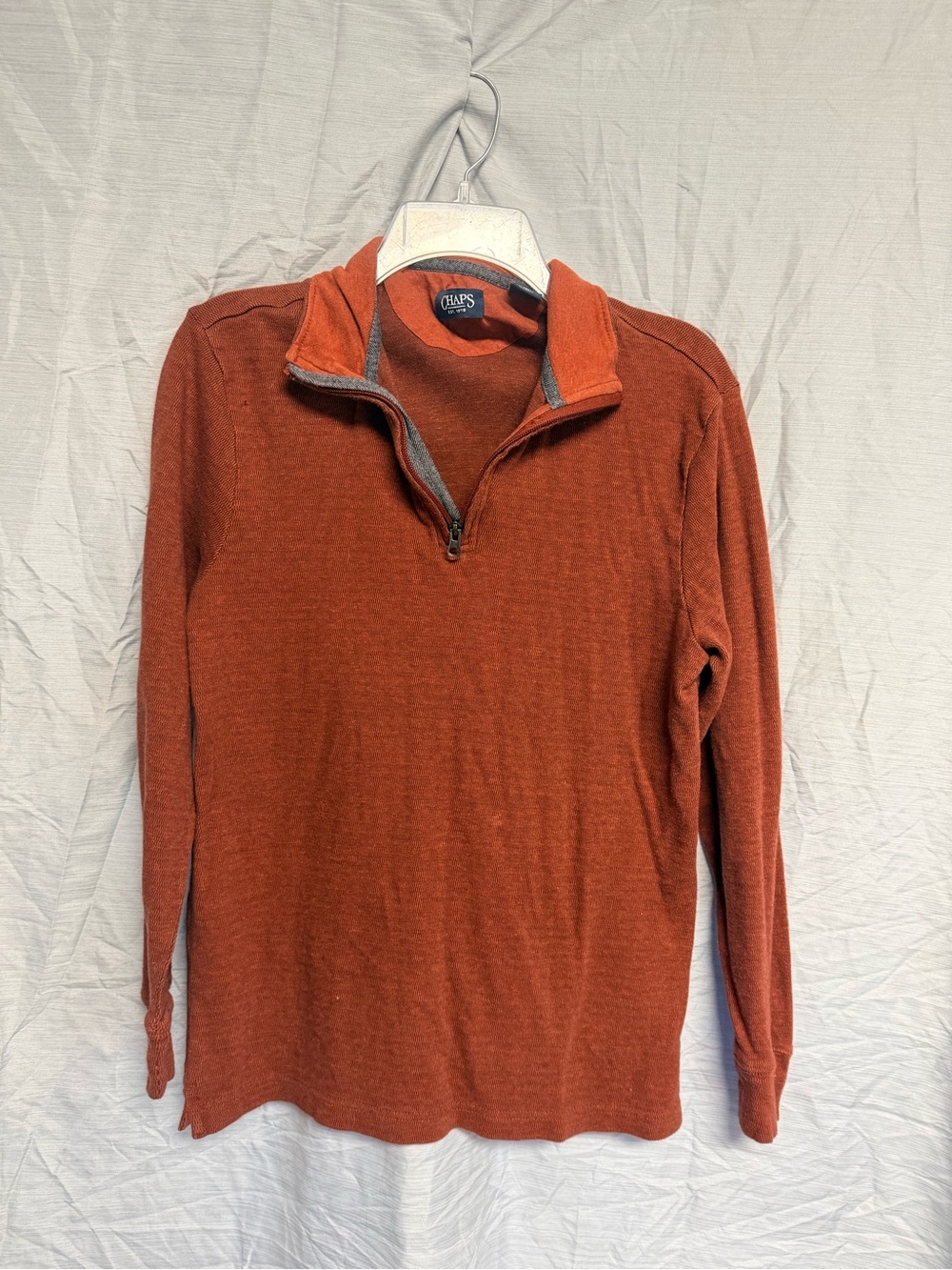 Chaps Men's Rust Half-Zip Shirt Jacket